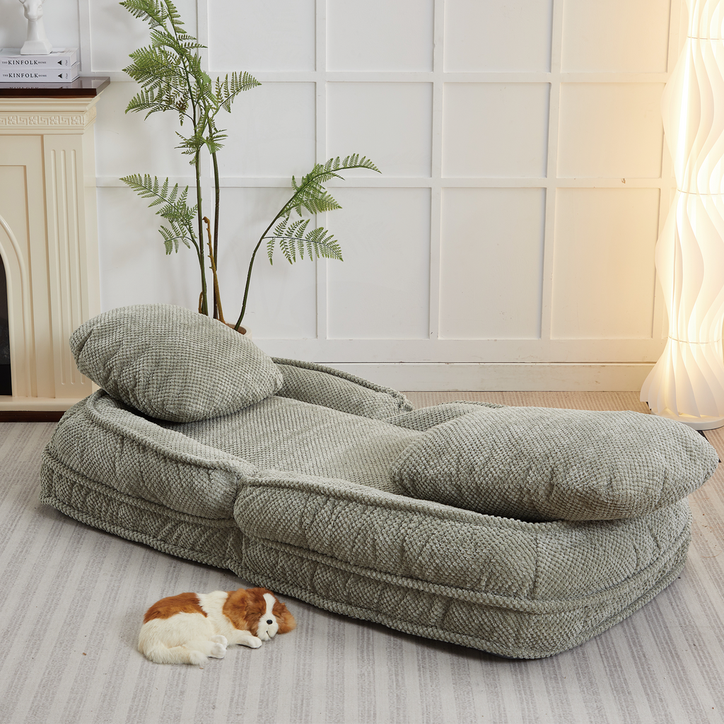 [VIDEO provided] Human Dog Bed ,Lazy Sofa Couch ,5 Adjustable Position,sit,sleep,fold,suit to put in bedroom, living room ,Space Saving Design,Green - Grand Goldman Shop