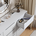 9 Drawer Dresser for Bedroom with Deep Drawers, Large Floor Wood Dressers & Chest of Drawers , Modern White Long Dressers for Closet Living Room - Grand Goldman Shop