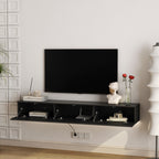 Floating TV Stand Wall Mounted with 16 Color LEDs,67' Modern TV Stand, Floating TV Cabinet Entertainment Center for 55 60 65 Inch TV,Black - Grand Goldman Shop
