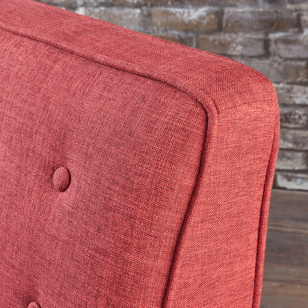 Macedonia Mid-Century Modern Button Tufted Fabric Recliner - Grand Goldman Shop