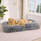 [NEW ARRIVED] [VIDEO PROVIDED] Human Dog Bed,Lazy Sofa,5-Position Adjustable Convertible,Floor Gaming Chair,bedroom, living room,Suitable for gaming, meditation,relaxation,Plush Fabric,Light Gray - Grand Goldman Shop