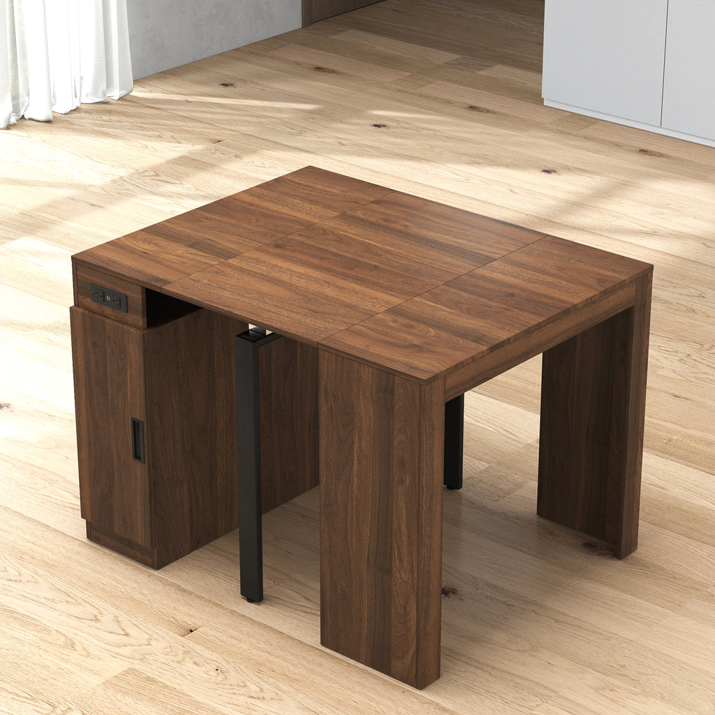 Modern Multifunctional Extendable Dining Table with Outlet, Space Saving Expanding Table with Storage for Party, Weddings, Meetings, Celebrations - Grand Goldman Shop