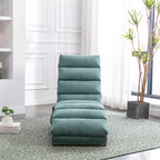 Ergonomic Electric Massage Chaise Lounge with Remote Control, Teal Linen Upholstery, 5 Modes for Relaxation - Grand Goldman Shop