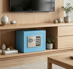 Secure Safe With Key And Password Money Home Safe, 0.23 Cubic Feet Small Safe, Mini Storage Cabinet, Suitable For Home Use, C
