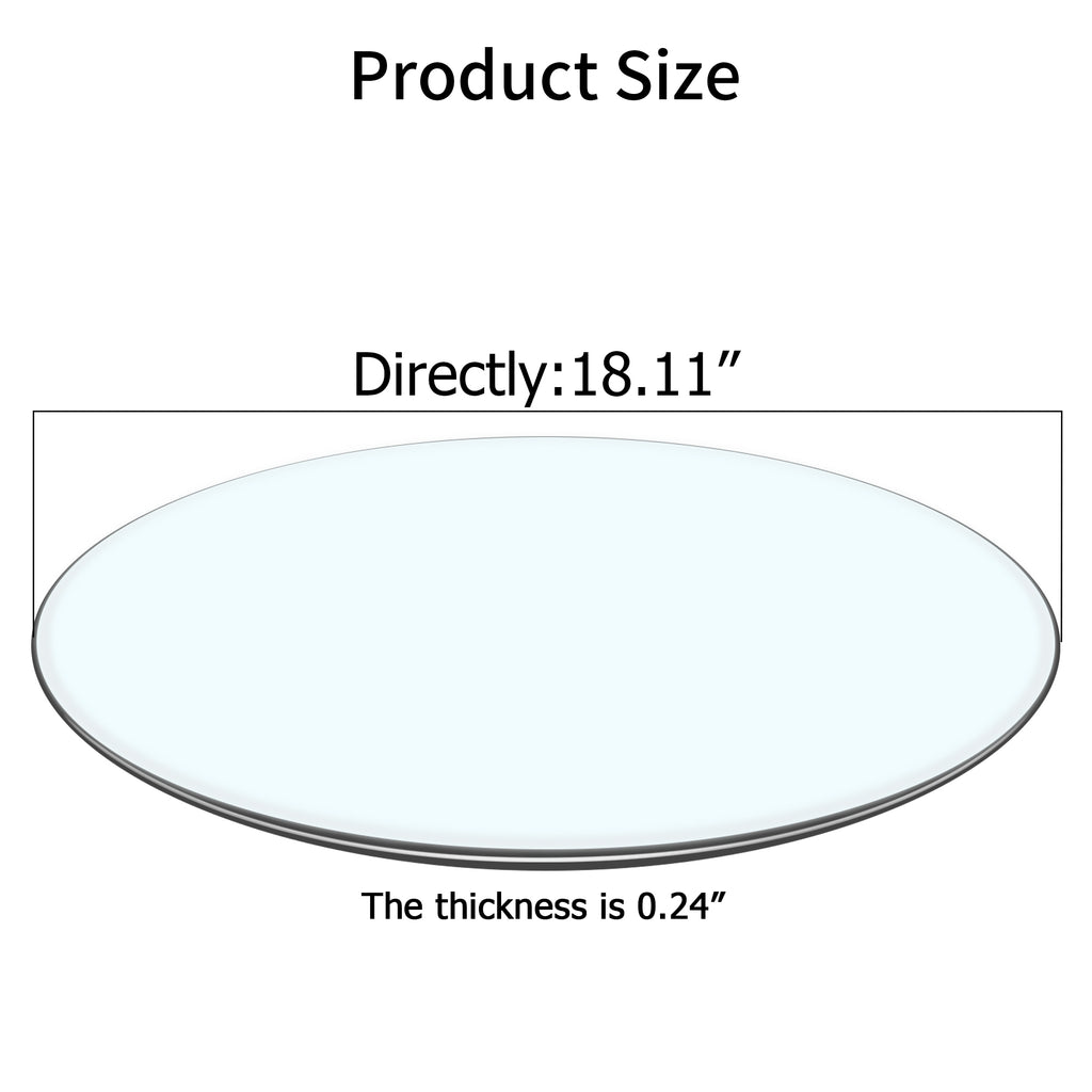 size:18.11 inch.Tempered glass table top round transparent table surface round glass table top round glass sheet. - Grand Goldman Shop