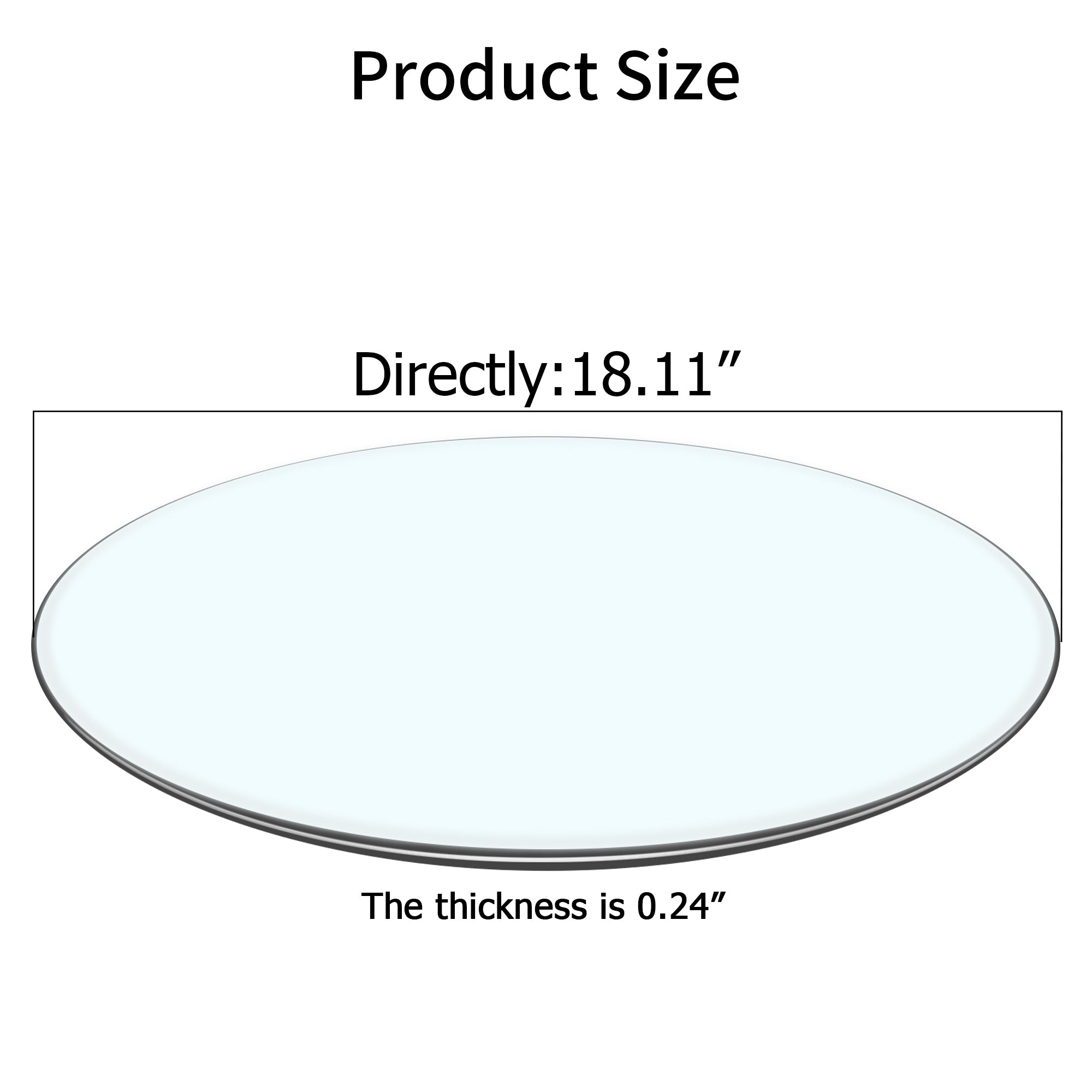 size:18.11 inch.Tempered glass table top round transparent table surface round glass table top round glass sheet. - Grand Goldman Shop