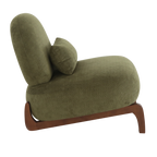 Cute Accent Chair with Solid Wood Legs, Velvet Living Room Chair with Soft Cushion, Cozy Bedroom Chair, Comfy Armless Reading Chair for Apartment, Waiting Room, Balcony (Green) - Grand Goldman Shop