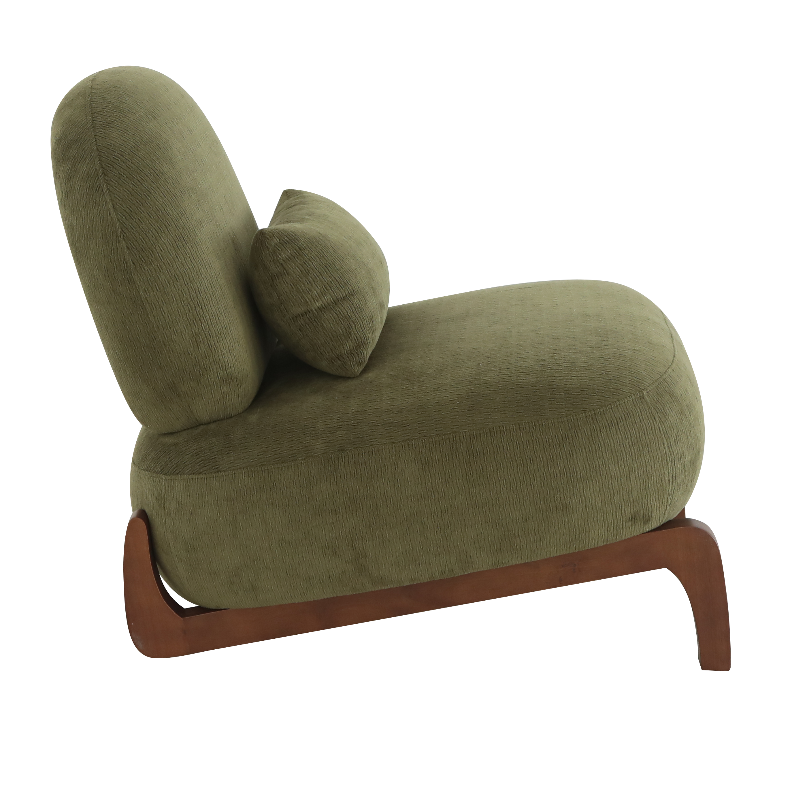 Cute Accent Chair with Solid Wood Legs, Velvet Living Room Chair with Soft Cushion, Cozy Bedroom Chair, Comfy Armless Reading Chair for Apartment, Waiting Room, Balcony (Green) - Grand Goldman Shop
