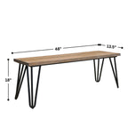 Aryven Industrial Wood Dining Bench, Rustic Dark Pine Finish - Grand Goldman Shop