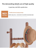 Coat Racks solid wood hanger 23.6* 11*71in Solid environmental protection easy to assemble beautiful can be placed in the bedroom/entrance/living room (Walnut) - Grand Goldman Shop