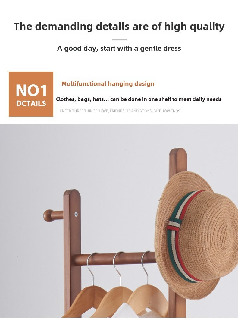 Coat Racks solid wood hanger 23.6* 11*71in Solid environmental protection easy to assemble beautiful can be placed in the bedroom/entrance/living room (Walnut) - Grand Goldman Shop