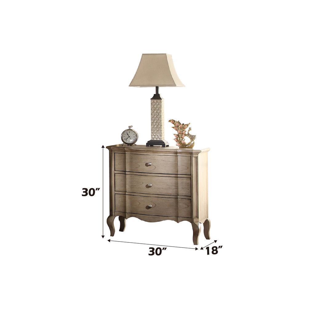 Chelmsford Antique Taupe Finish Nightstand - Grand Goldman Shop