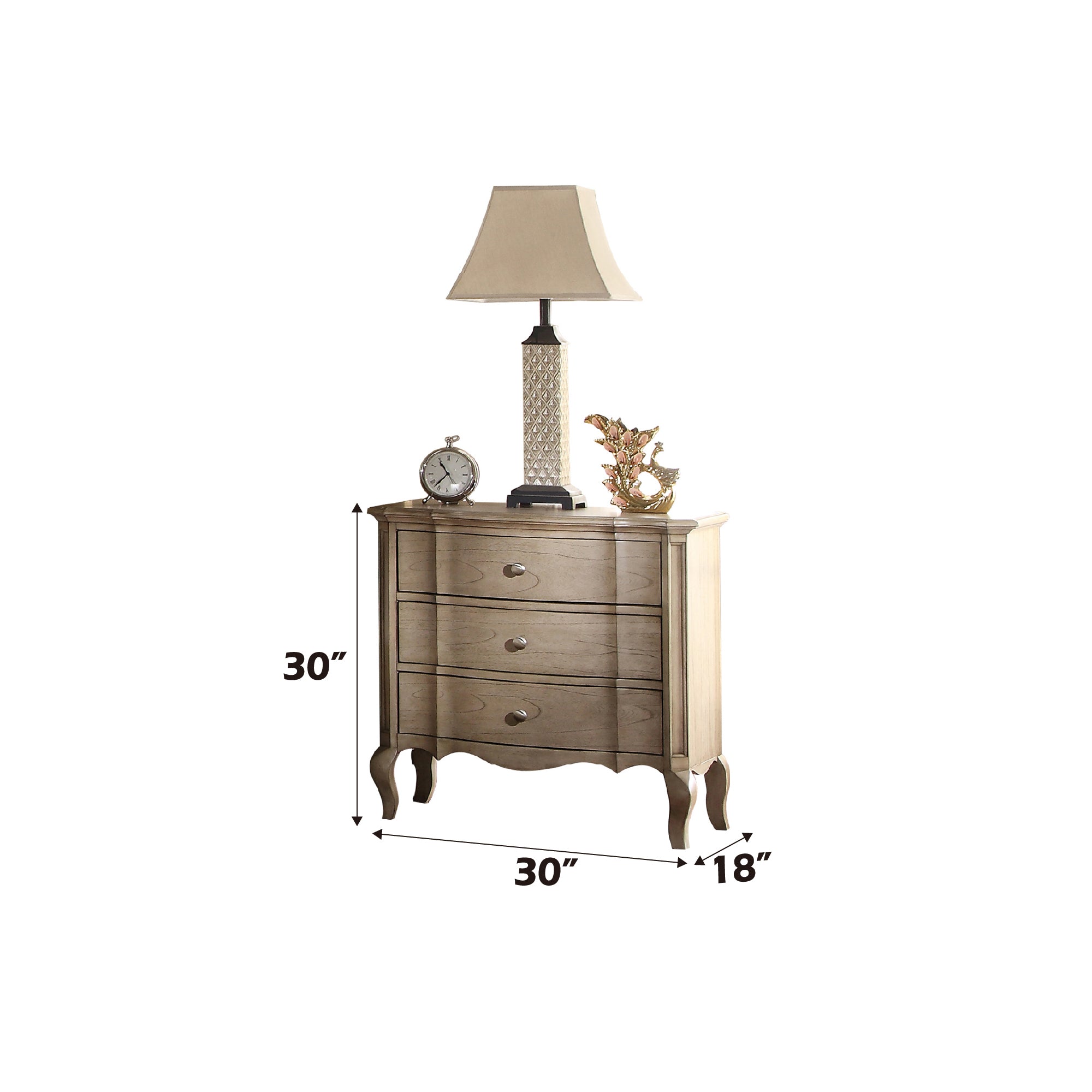 Chelmsford Antique Taupe Finish Nightstand - Grand Goldman Shop
