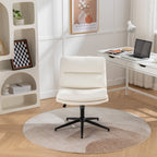 Bizerte Adjustable Swivel Criss-Cross Chair, Wide Seat/ Office Chair /Vanity Chair, White | Premium Home Decor - Grand Goldma