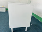 Modern White Nightstand with One Drawer and Open Shelf, Gold-Accented Handle, 22.83'' H, MDF, White - Grand Goldman Shop