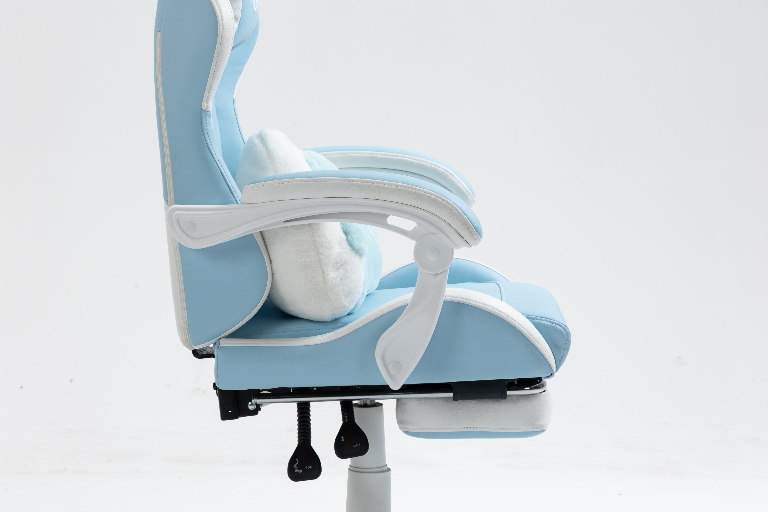 Cat Ears Gaming Chair - Ergonomic PU Leather Office Chair, Cute Chair with Footrest for Adult 310lbs Capacity, 90°-155° Recli