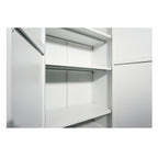 71'' 2 Shapely Doors Cabinet, Metal Storage Cabinet with Doors and Adjustable Shelves, for Bedroom, Living Room, Kitchen (White) - Grand Goldman Shop