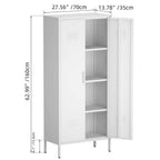 Modern Storage Cabinet with Adjustable Shelves, Magnetic Door Stopper, Aluminum Alloy Handles, and Breathable Design in White
