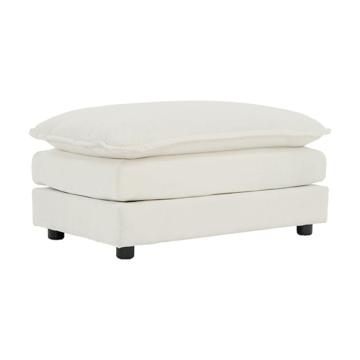 Chenille Fabric Ottomans Footrest to Combine with 2 Seater Sofa, 3 Seater Sofa and 4 Seater Sofa, White Chenille - Grand Goldman Shop