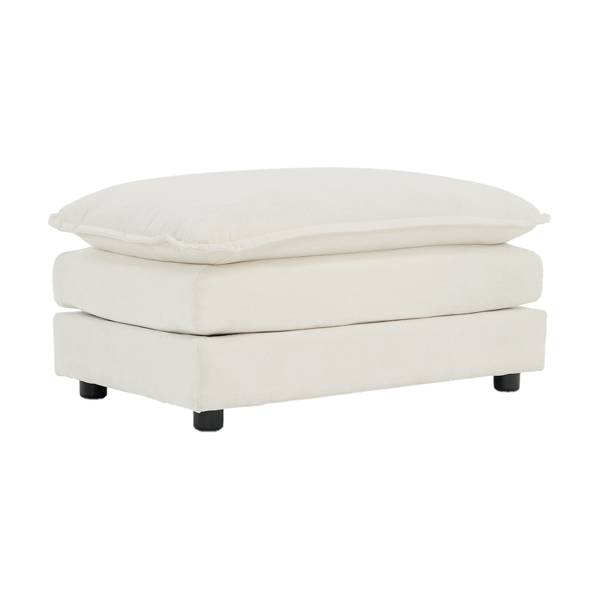 Chenille Fabric Ottomans Footrest to Combine with 2 Seater Sofa, 3 Seater Sofa and 4 Seater Sofa, White Chenille - Grand Goldman Shop