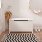 Kids Wooden Toy Box Storage with Safety Hinged Lid for Ages 2+ (White) | Premium Home Decor - Grand Goldman
