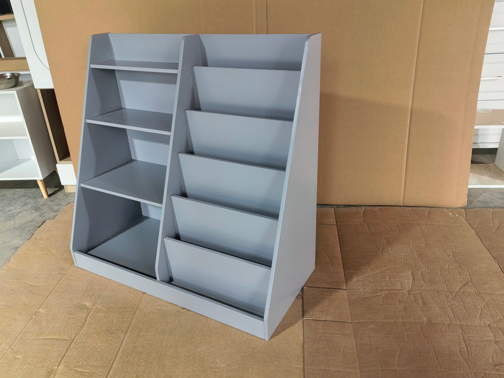 Kids Bookshelf and Toy Storage Organizer, Multifunctional 4 Tier Wooden Kids Book Shelf with  Bookcase Display Stand in Kids 