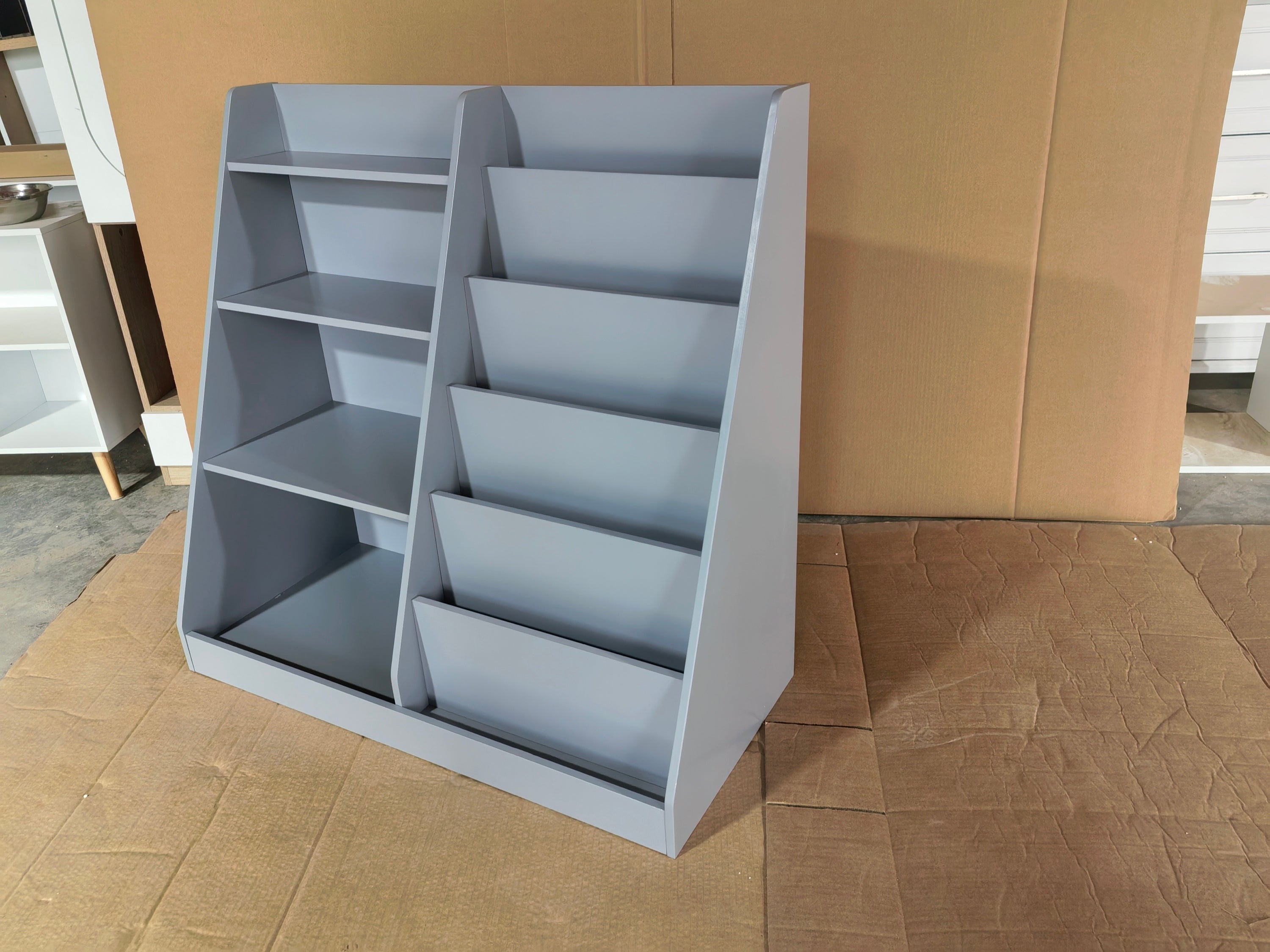 Kids Bookshelf and Toy Storage Organizer, Multifunctional 4 Tier Wooden Kids Book Shelf with  Bookcase Display Stand in Kids 