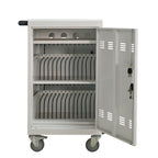 30+2 Bay Mobile School Charging Cart Station for Chromebook, Tablet and Laptop Computer with Power Strip Included - White - G