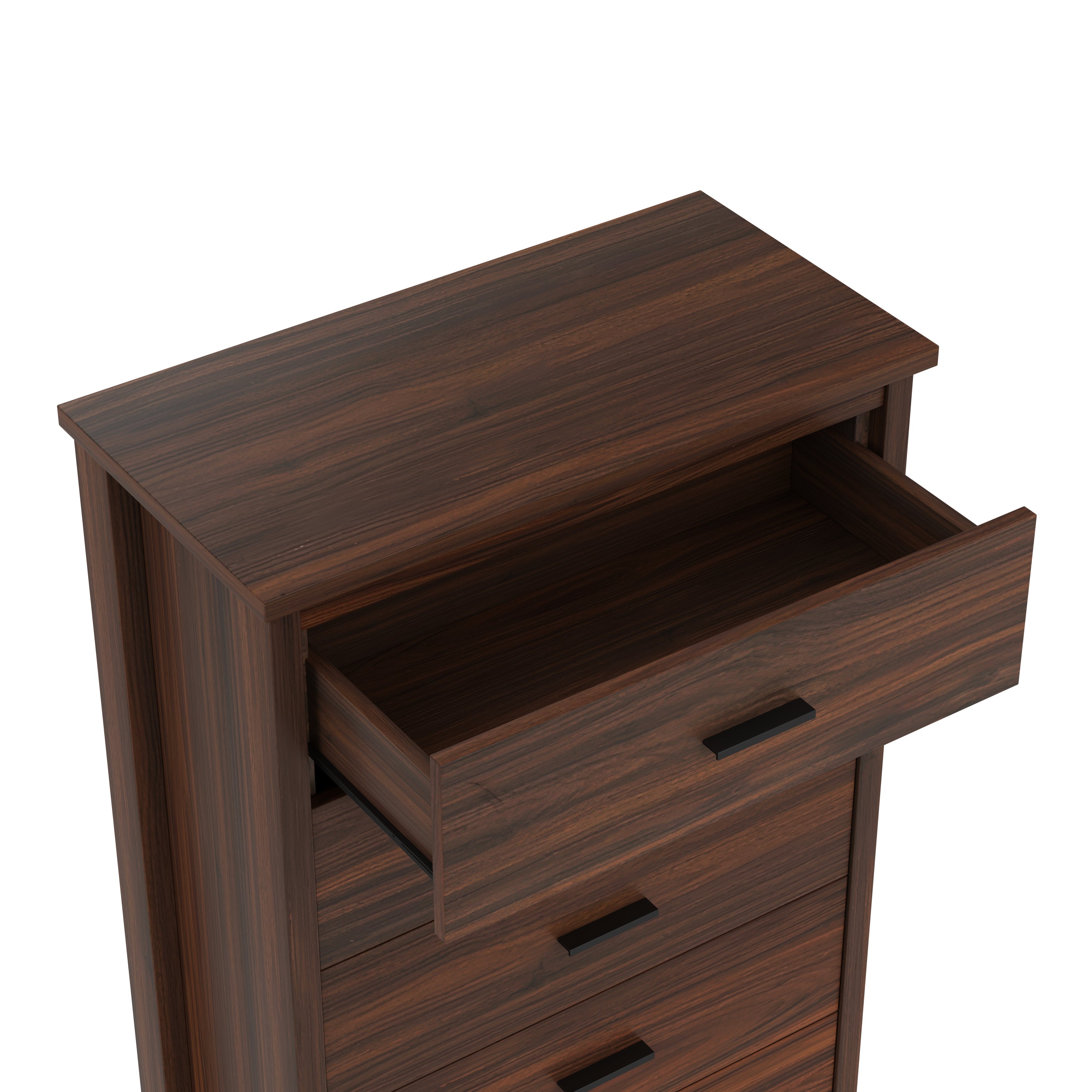 4PCS Bedroom Sets, Wooden Queen Size Bed Frame with Storage Headboard and Charging Station, 2 Nightstands with 2 Drawers, 1 Dresser with 5 Drawers, Walnut(old SKU HL000102AAD) - Grand Goldman Shop