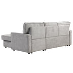 U_STYLE Upholstery Sleeper Sectional Sofa with Storage Space, USB port, 2 cup holders on Back Cushions(same sku; WY000335AAE) - Grand Goldman Shop