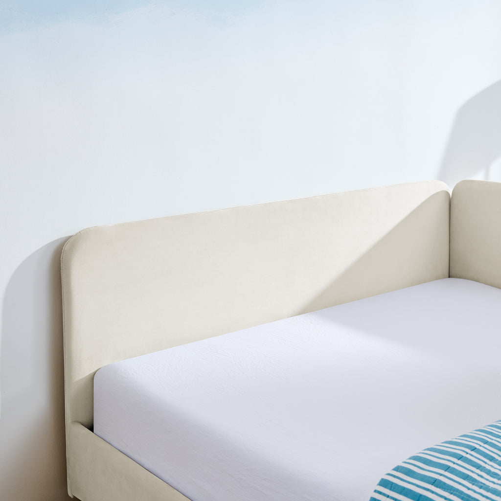 Beige Velvet Upholstered Platform Bed Frame with 2 Storage Drawers and Adjustable Sofa Bed, Full Size - Grand Goldman Shop