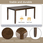 6PCs Kitchen Dining Set, Rectangular Wooden Dining Table with 4 Upholstered Chairs and a Bench, Dining Table Set for 6 People, Living Room, Home Bar and Kitchen, Walnut - Grand Goldman Shop