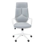 Office Chair, Adjustable Height, Swivel, Ergonomic, Armrests, Computer Desk, Work, Grey Mesh, White Metal, Contemporary, Mode
