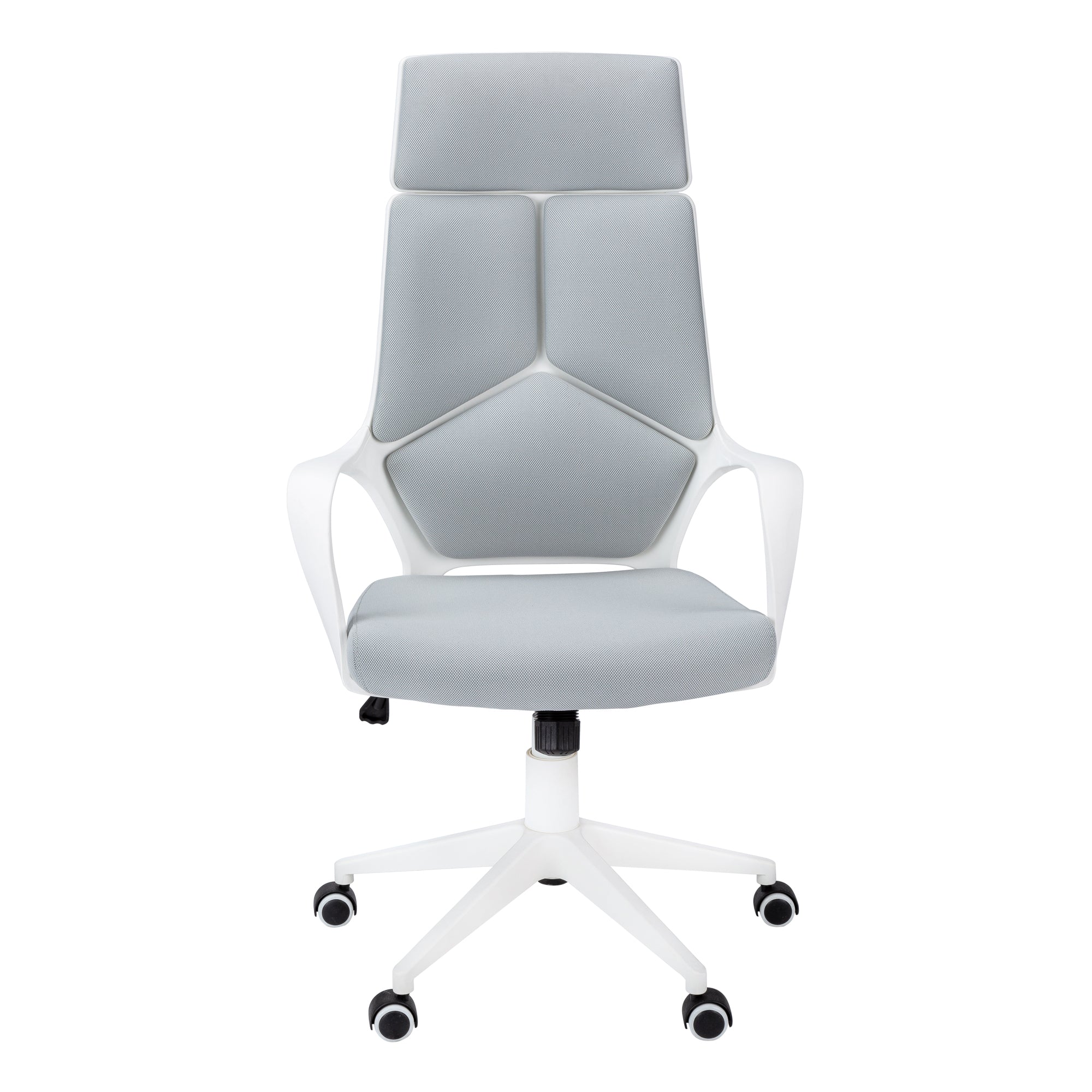 Office Chair, Adjustable Height, Swivel, Ergonomic, Armrests, Computer Desk, Work, Grey Mesh, White Metal, Contemporary, Mode