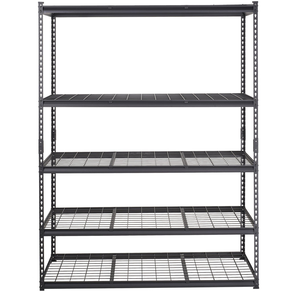 Storage Shelving Unit, 5-Tier Adjustable, 2000 lbs Capacity, Heavy Duty Garage Shelves Metal Organizer Wire Rack, Black, 60' L x 24' W x 78' H for Kitchen Pantry Basement Bathroom Laundry Closet - Grand Goldman Shop