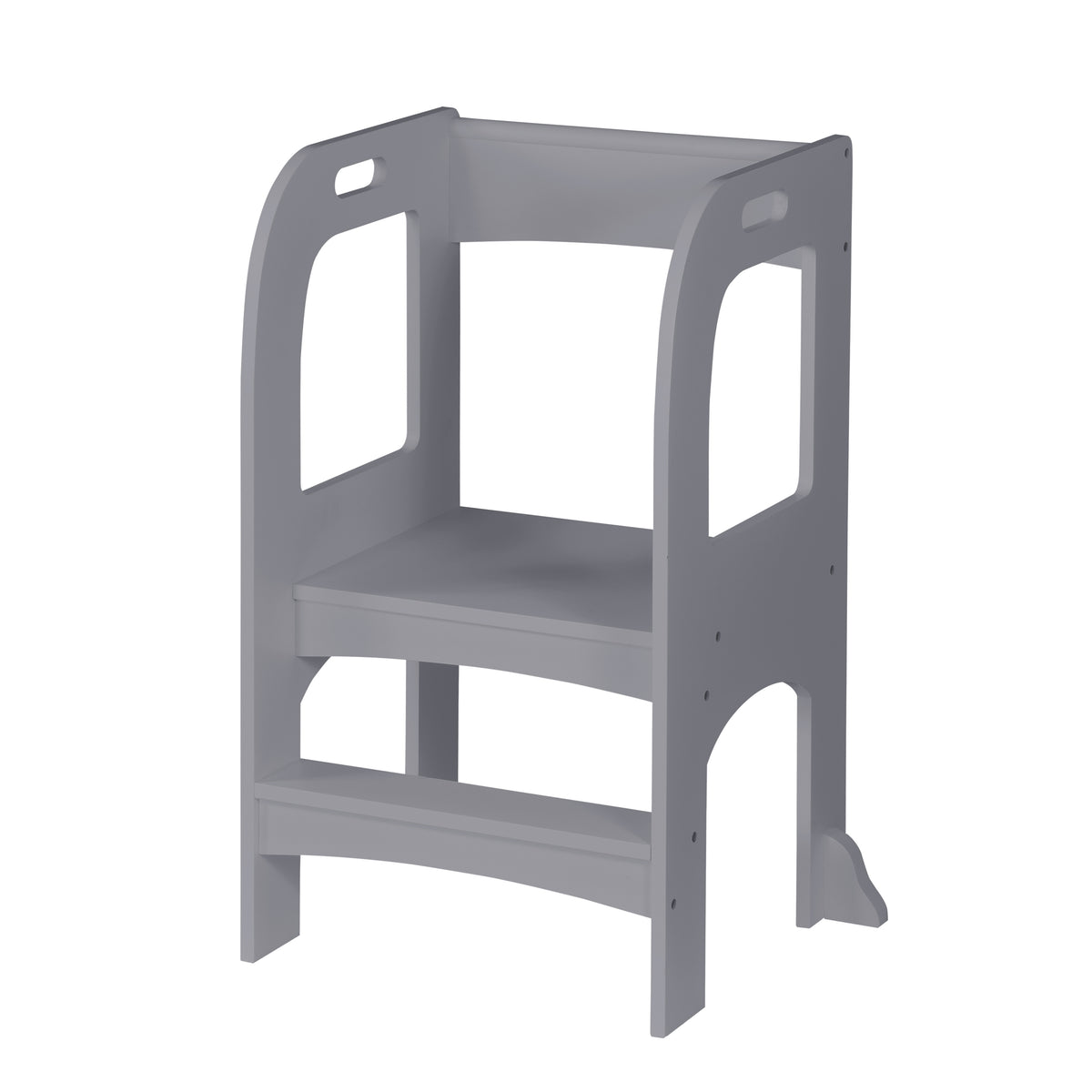 Gray Child Standing Tower Step Stool for Kitchen Counter MDF | Premium Home Decor - Grand Goldman