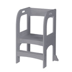 Gray Child Standing Tower Step Stool for Kitchen Counter MDF | Premium Home Decor - Grand Goldman