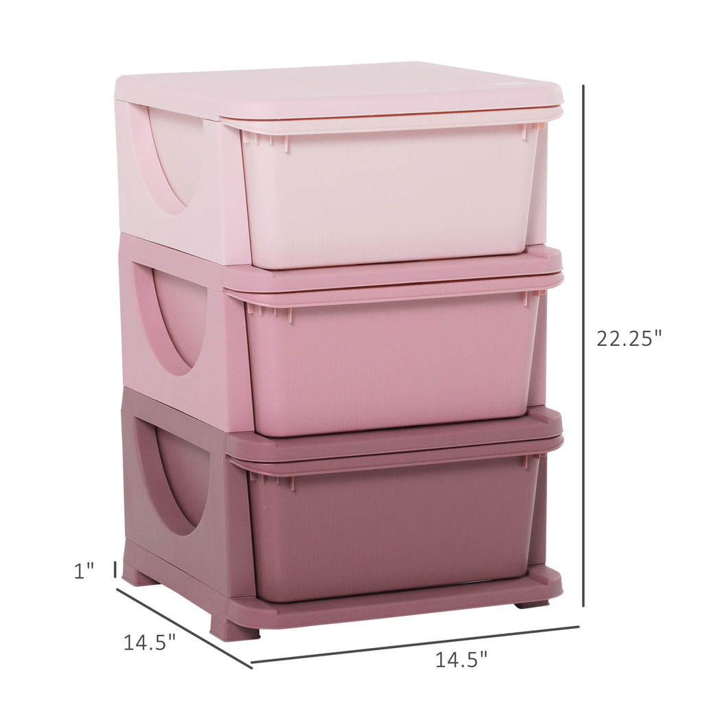 3 Tier Kids Storage Unit Dresser Tower with Drawers Chest Toy Organizer for Bedroom Nursery Kindergarten Living Room for Boys