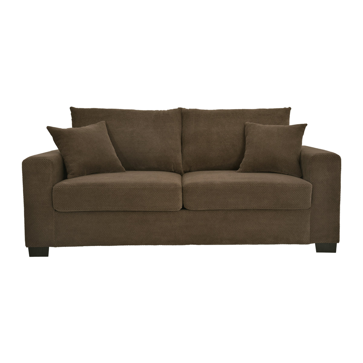 69-inch Two-Seater Sofa with Textured Fabric, Comfortable Upholstered Couch in , Wood and Fabric Frame with Sturdy Plastic Legs for Living Room, Apartment, Office - Grand Goldman Shop