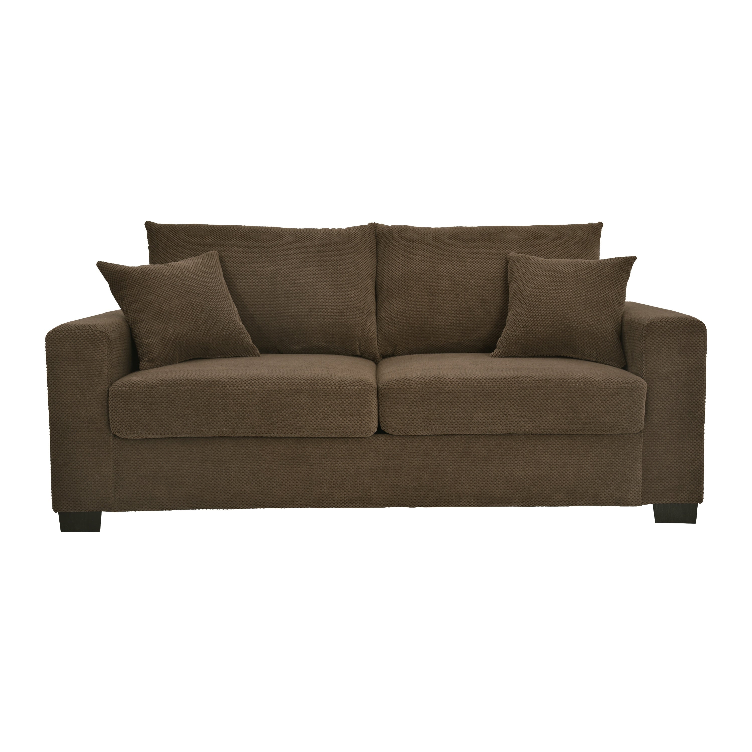 69-inch Two-Seater Sofa with Textured Fabric, Comfortable Upholstered Couch in , Wood and Fabric Frame with Sturdy Plastic Legs for Living Room, Apartment, Office - Grand Goldman Shop