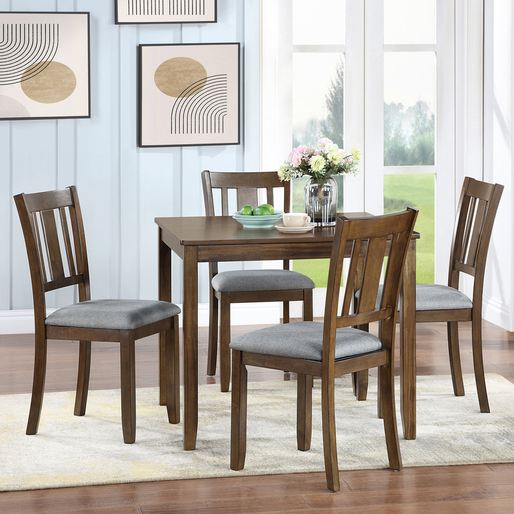 Wooden Dining Square Table, Kitchen Table for Small Space, 4 Person Dining Table, Walnut ONLY THE TABLE - Grand Goldman Shop