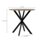 Modern 31.5 Inch Round Dining Table in Rustic Brown with Black Metal Legs, MDF Top for 2-4 People, Compact Kitchen or Dining Room Table - Grand Goldman Shop