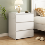 (Set of 2)3 Drawer Dresser, Small Dresser for Closet, Wooden White Nightstand for Bedroom, Chest of Drawers Side Table Storage Cabinet for Home Office , Each box Contains Two Side Tables - Grand Goldman Shop