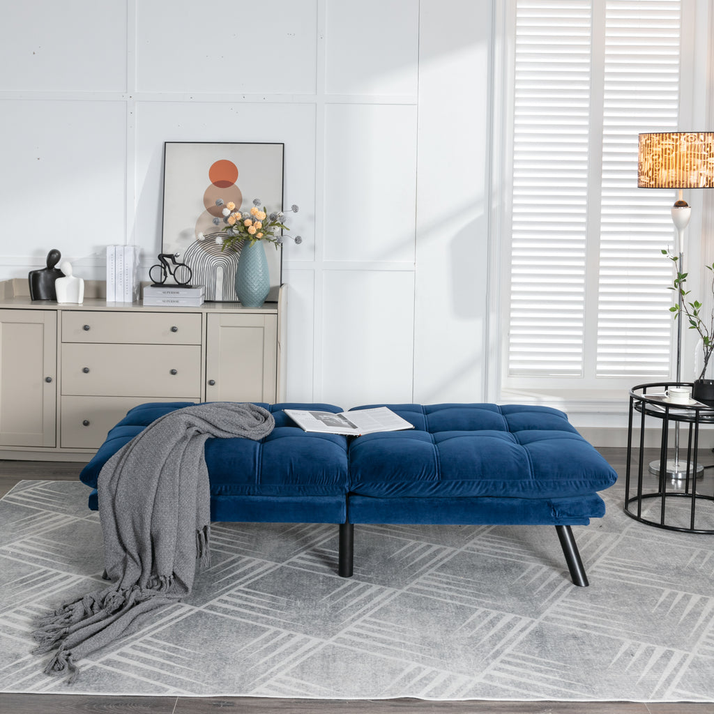 Navy Blue Convertible Folding Modern sofa Bed - Grand Goldman Shop