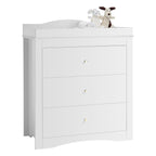 Changing Table Dresser Baby Diaper Change Station with 3 Drawers White - Grand Goldman