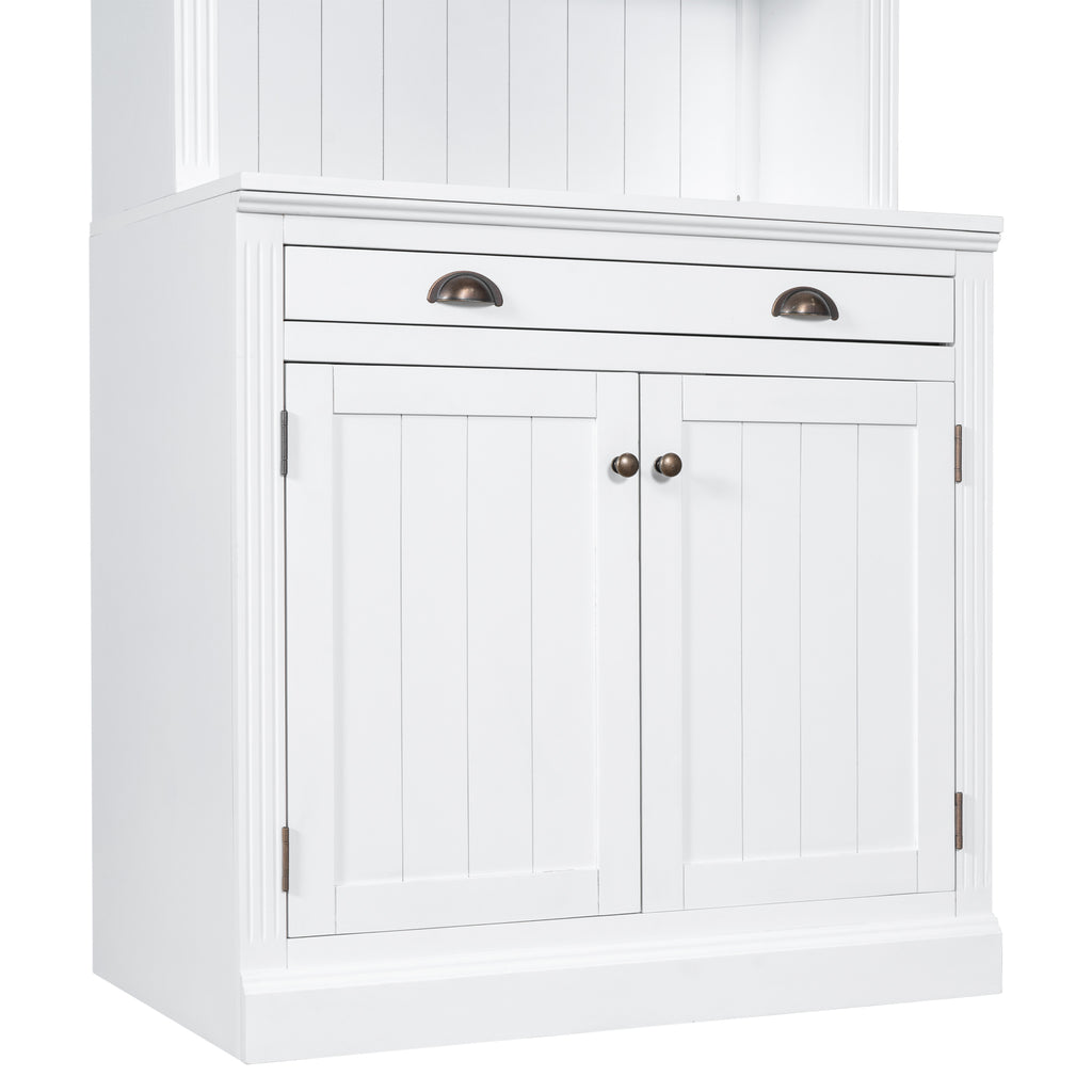 83.4'Tall Bookshelf with 3 pieces LED Lighting, Modern Bookcase with 2 Doors and 1 Drawer,Storage Bookcase with Open Shelves for Living Room,Home Office,White - Grand Goldman Shop