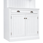 83.4'Tall Bookshelf with 3 pieces LED Lighting, Modern Bookcase with 2 Doors and 1 Drawer,Storage Bookcase with Open Shelves for Living Room,Home Office,White - Grand Goldman Shop