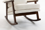 Mid Century Modern Accent Chair ,rocking chair with Wood Frame, Upholstered Living Room Chairs , Reading Armchair for Bedroom Sunroom - Grand Goldman Shop