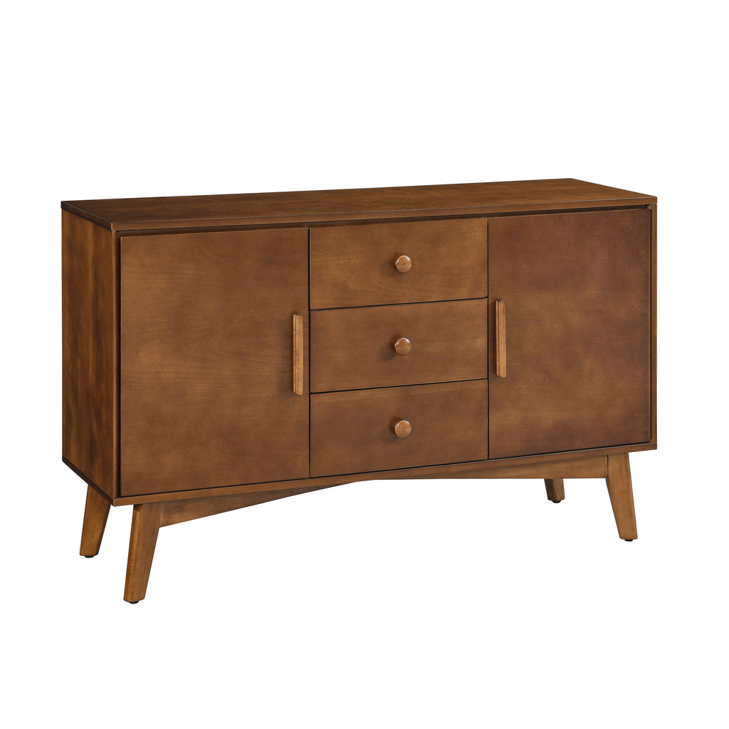 47.3' Mid Century Modern Sideboard Buffet Cabinet with Storage, Storage Cabinet with 2 Doors and 3 Drawers for Kitchen Dining Living Room, Accent Console Table, Walnut - Grand Goldman Shop