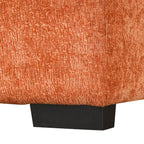Convertible L-shaped Sofa Bed with Storage Ottoman, Power Sockets & USB Ports, Orange Chenille, 82.67' - Grand Goldman Shop